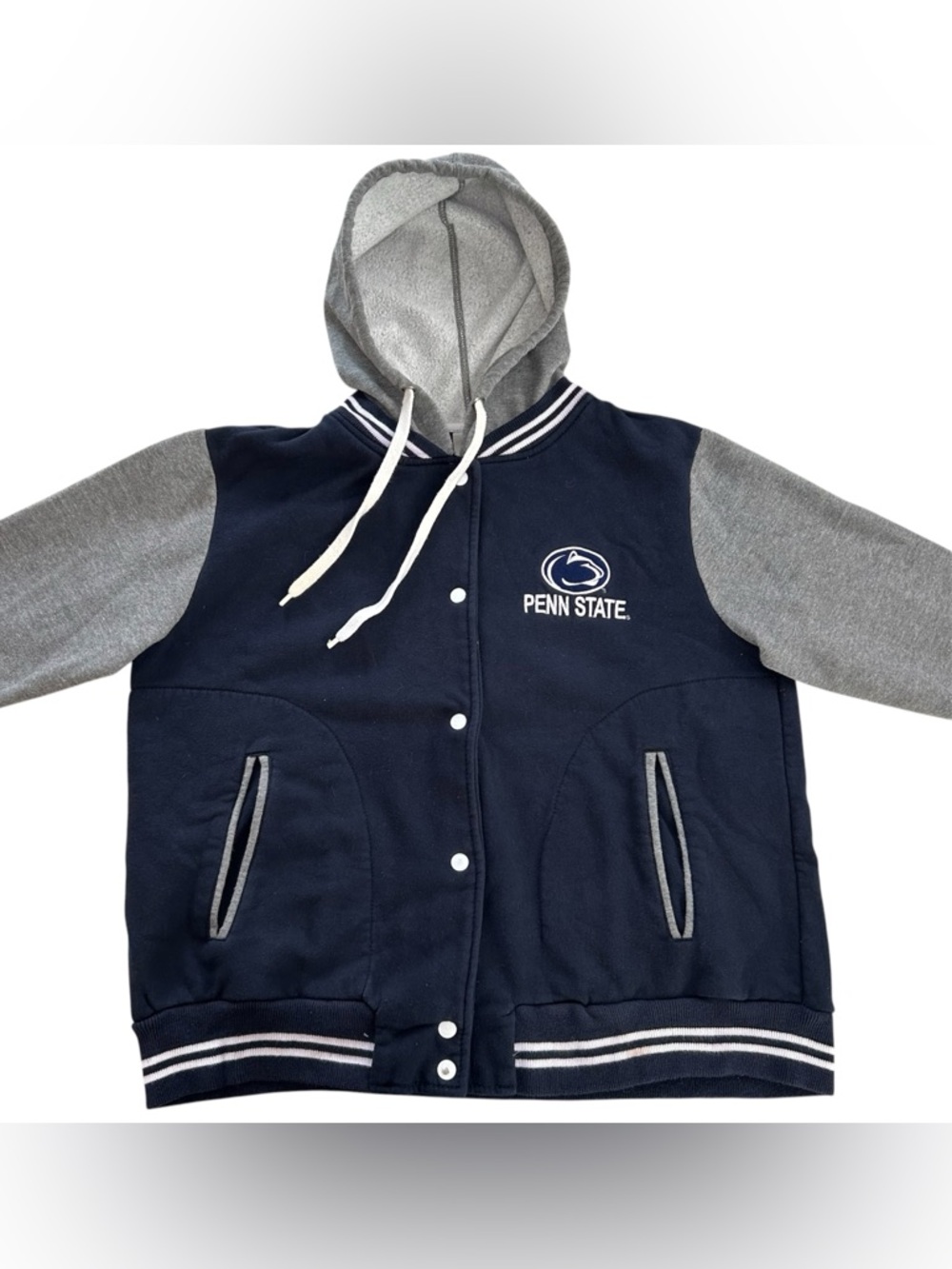 MV Sport Penn State University Button-Up Varsity Hoodie Sweatshirt Women’s 2XL - Picture 2 of 11
